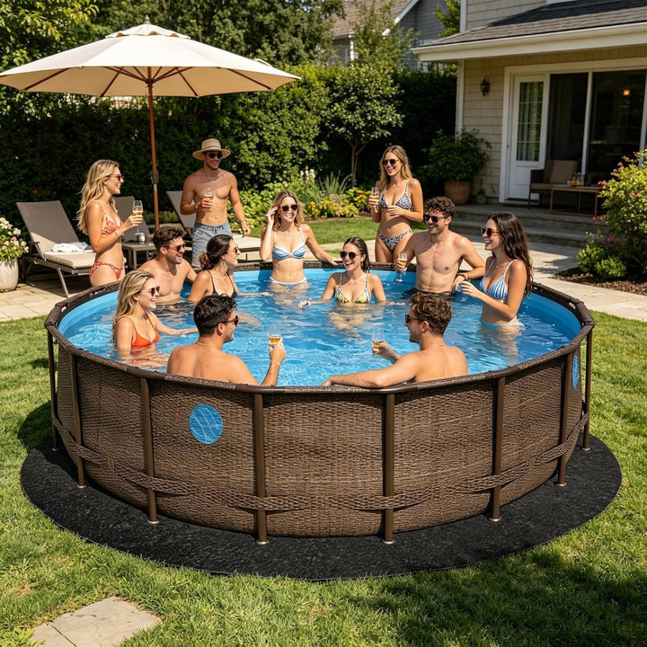 Generisch Pool Unterlage Outdoor,200g Verdickte Runde Poolunterlage, Durchstichfeste Pool Boden Schu