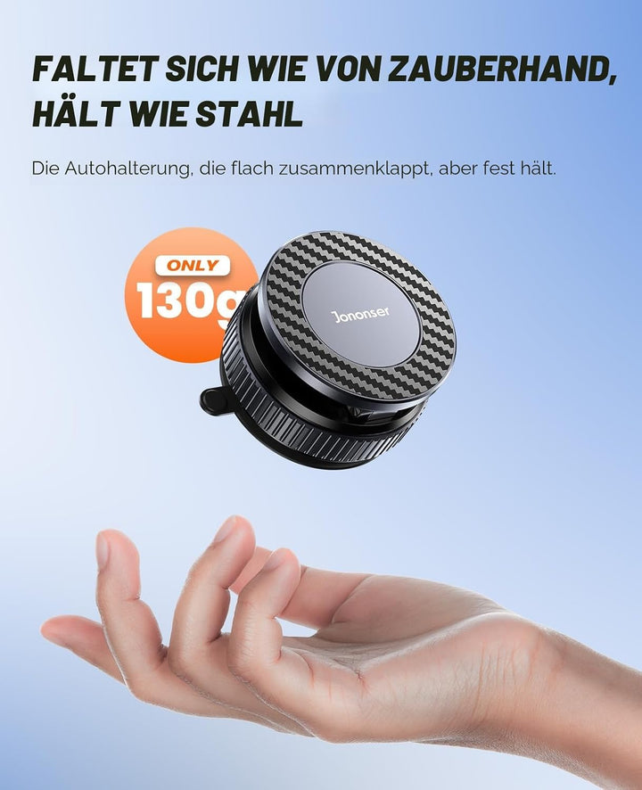 Magnetische Handyhalterung fürs Auto mit Saugnapf – 360° Verstellbarer, Faltbarer Handyhalter für Ar