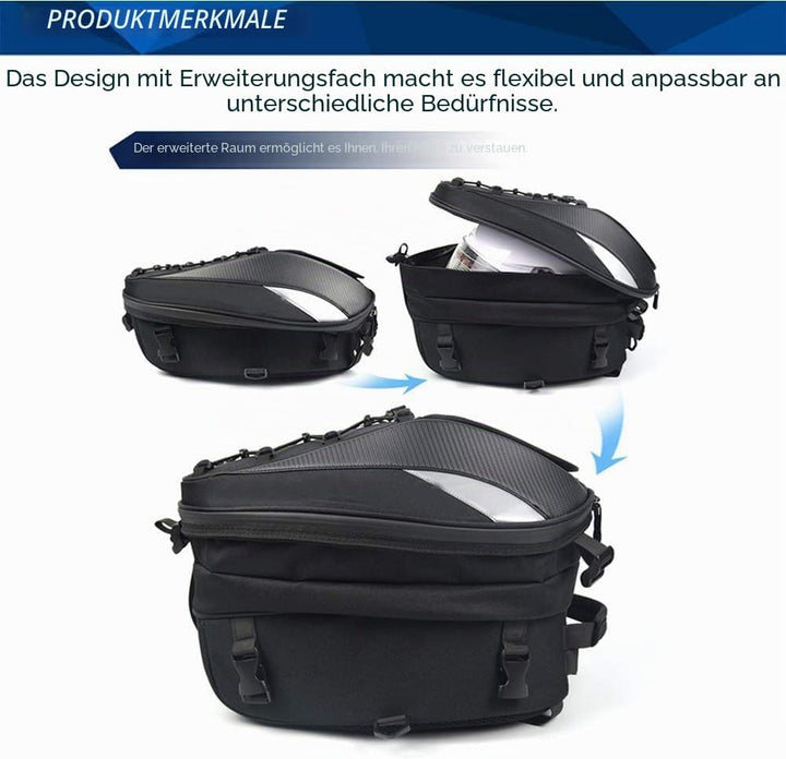 Jfg Racing Wasserdichte Motorrad-Hecktasche, Gepäcktasche, Sitzbanktasche, Multifunktionstasche, Spo
