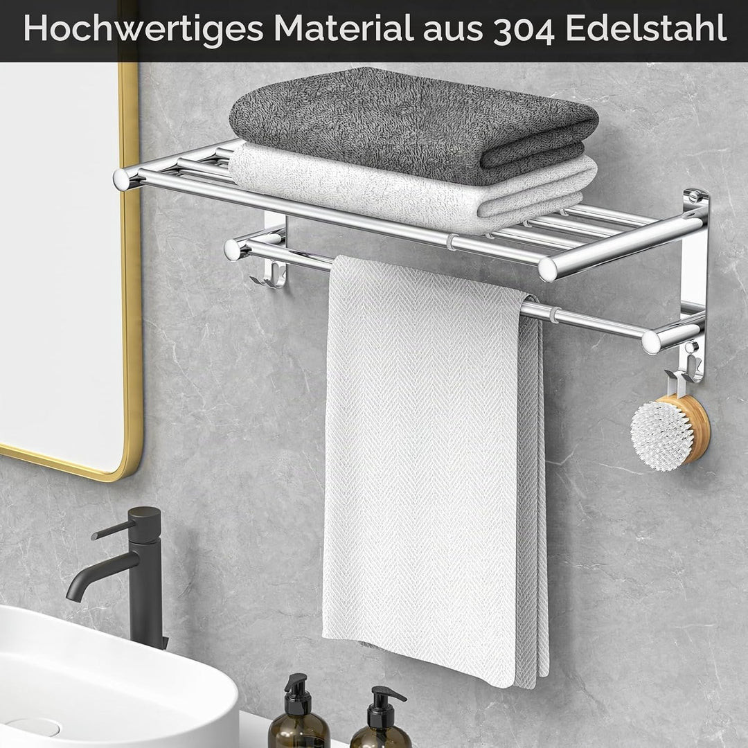 Handtuchhalter Ausziehbar 43-78CM ohne Bohren Edelstahl doppelt handtuchstange Bad Wand kleben badet
