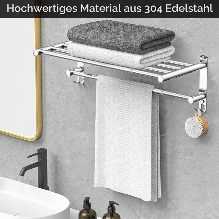 Handtuchhalter Ausziehbar 43-78CM ohne Bohren Edelstahl doppelt handtuchstange Bad Wand kleben badet