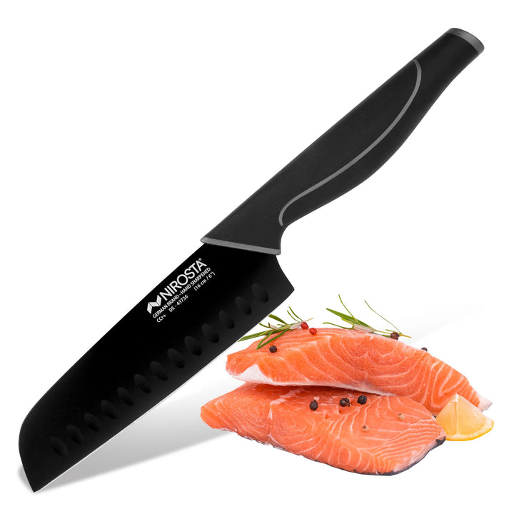 Santoku Messer Wave 30 cm – Hochwertiger Edelstahl – Santokumesser in Profi-Qualität für Gemüse, Fle