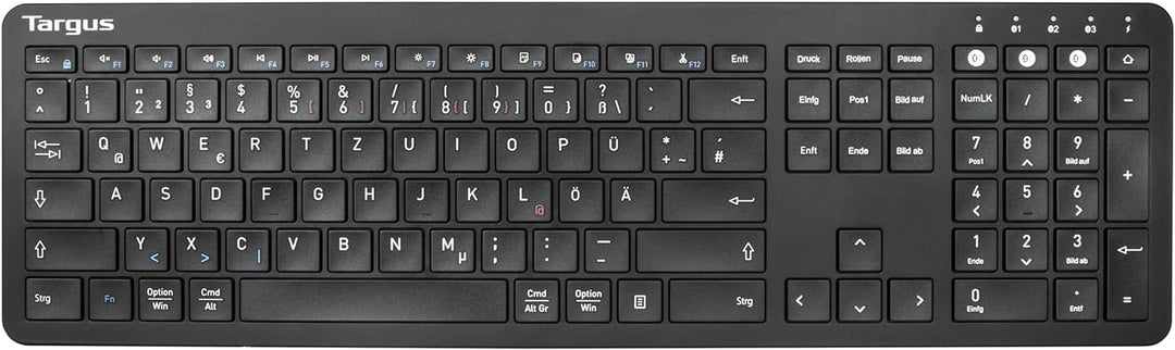 Targus AKB864DE Antimikrobielle Bluetooth-Tastatur für mehrere Geräte in voller Grösse (DE)