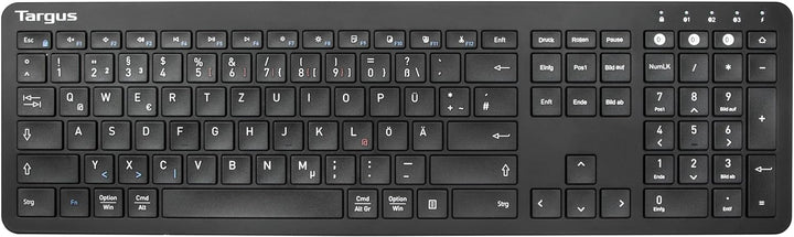 Targus AKB864DE Antimikrobielle Bluetooth-Tastatur für mehrere Geräte in voller Grösse (DE)