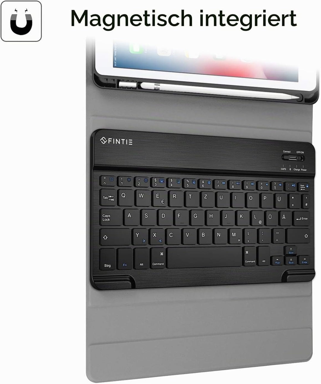 Fintie Tastatur Hülle für iPad 9.7 2018 (6. Generation), Soft TPU Rückseite Gehäuse Keyboard Case mi
