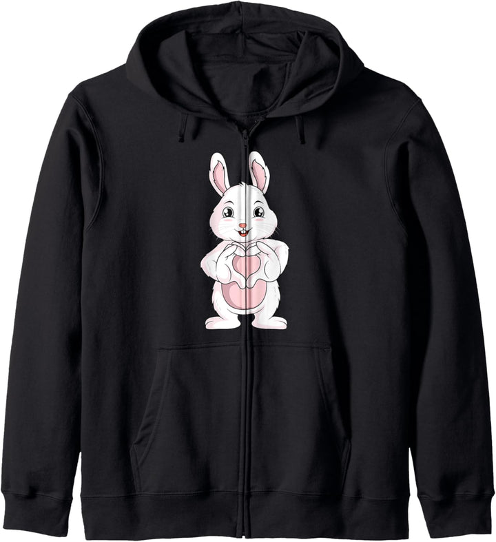 Hasen Liebe Hase Kaninchen Mädchen Kinder Damen Kapuzenjacke