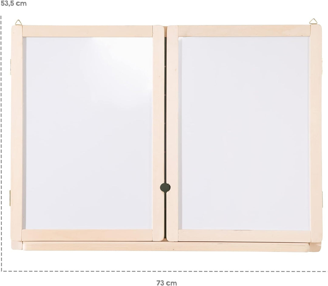 roba Tafel, Hängetafel faltbar, mit Maltafel magnetisch weiss, Kreidetafel liniert, Tafellack Hänget