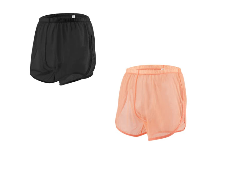 BIATWOWR Herren Transparent Sexy Boxershorts Männer Atmungsaktiv Bequem Unterhose Seitlichem Schlitz
