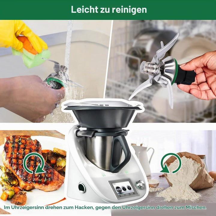 Mixmesser Kompatibel für Thermomix TM5 TM6 Küchenmaschine, Ersatz Messer für TM6 TM5 Ersatzteile Ede