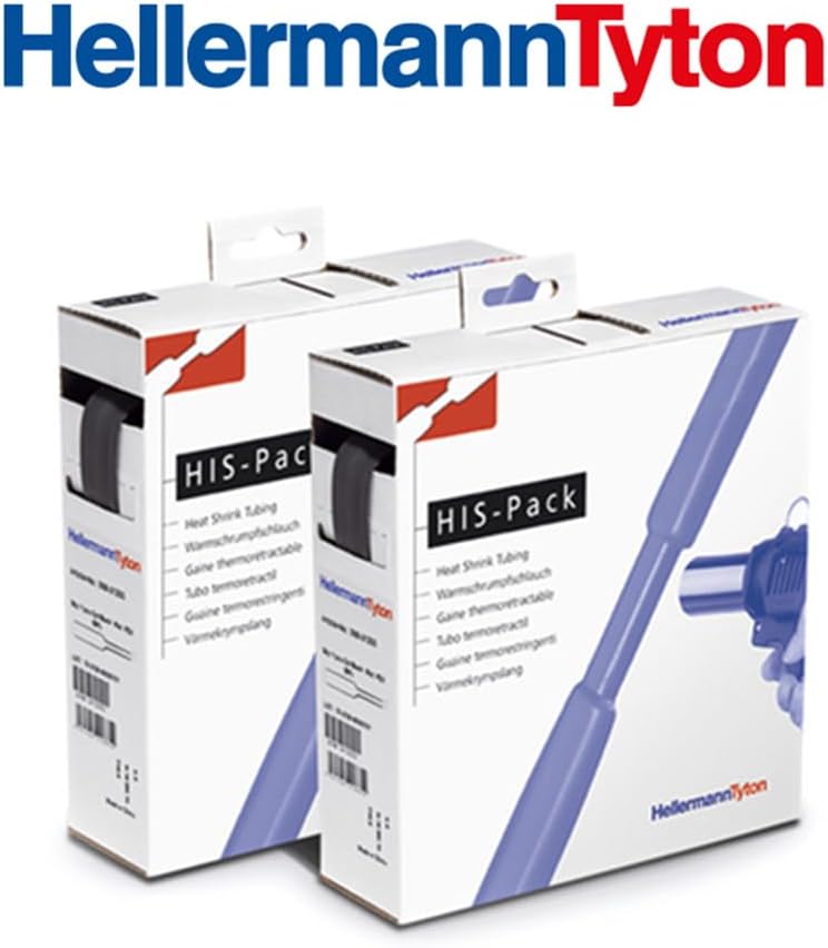 HellermannTyton 300-32540 Schrumpfschlauch ohne Kleber Schwarz 25.40mm Schrumpfrate:2:1 5m
