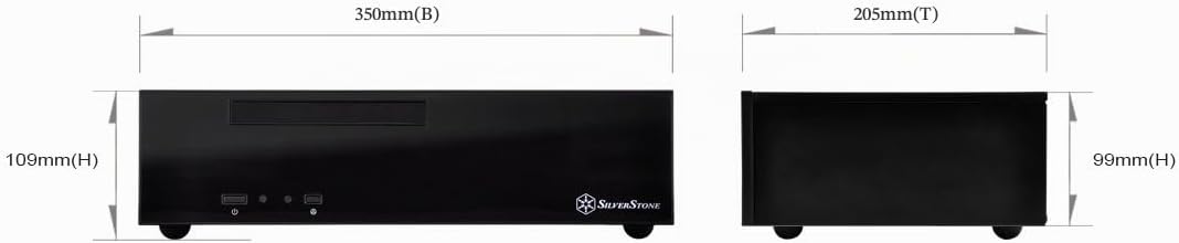 SilverStone SST-ML09B - Milo Mini-ITX kompaktes HTPC Desktop Gehäuse, schwarz, SST-ML09B