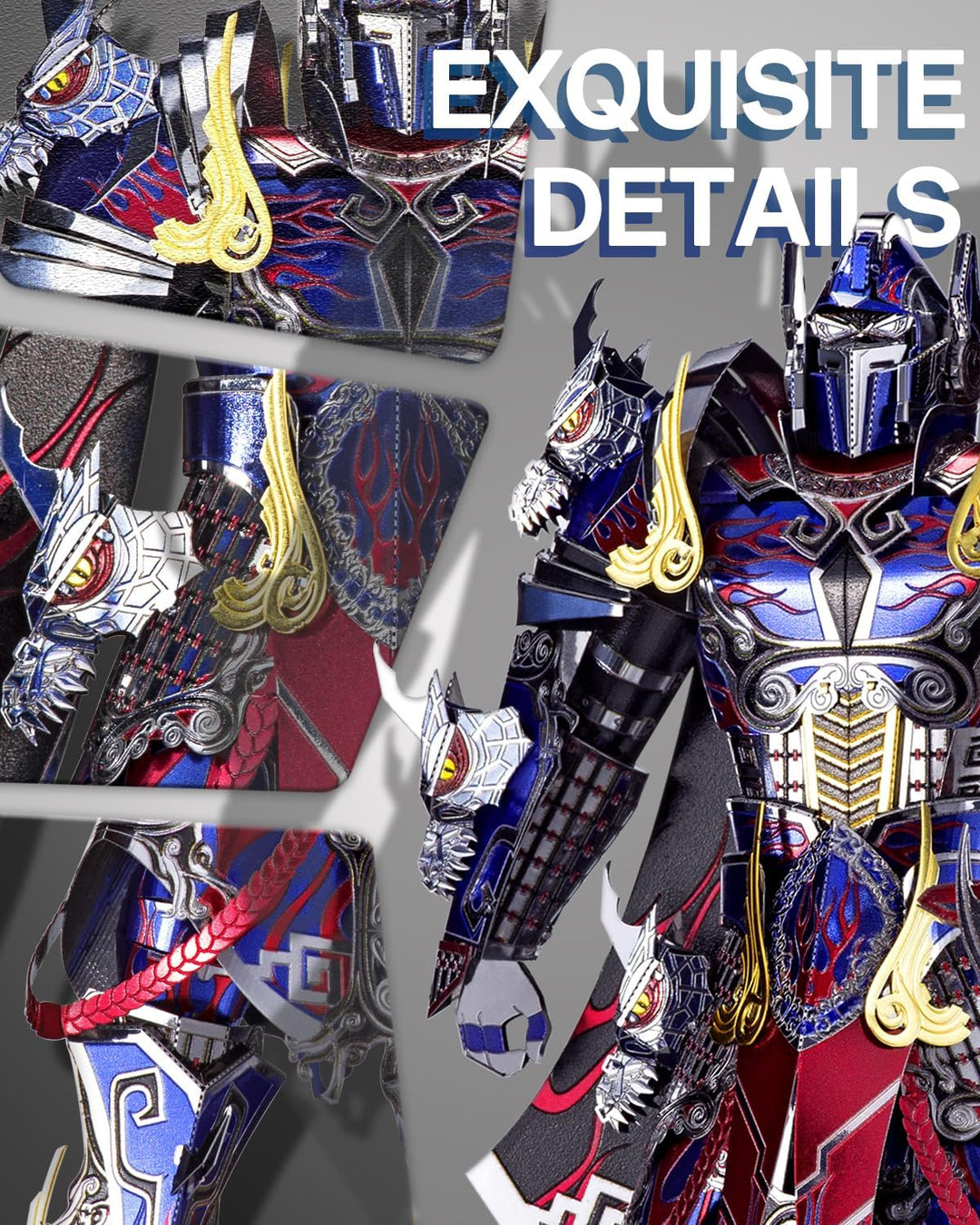 Piececool 3D Puzzle Metall Mecha-Modell Titan, 3D Metall Puzzle Mechkrieger für 340 Edelstahl, Ganze