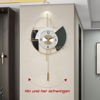 GERHWASH Moderne Grosse Wanduhr, 64x44cm Römische Ziffern Europäische Industrie Uhr Runde Metall sti