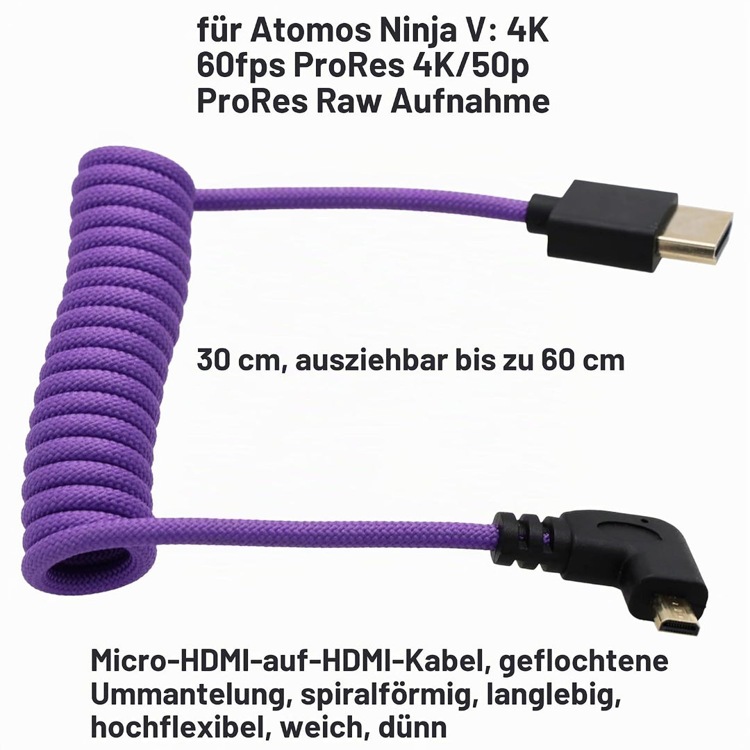 HangTon Micro HDMI zu HDMI 4K 8K 60p Kabel für ATOMOS Ninja V Ultra Canon R6II R5C R5 R100 R7 Sony Z