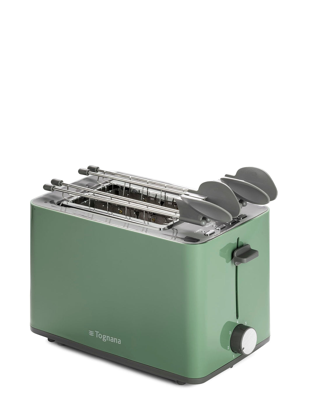 Tognana Iridea Wireless Toaster mit Doppelstecker und Krümelsammler, Salbeigrün