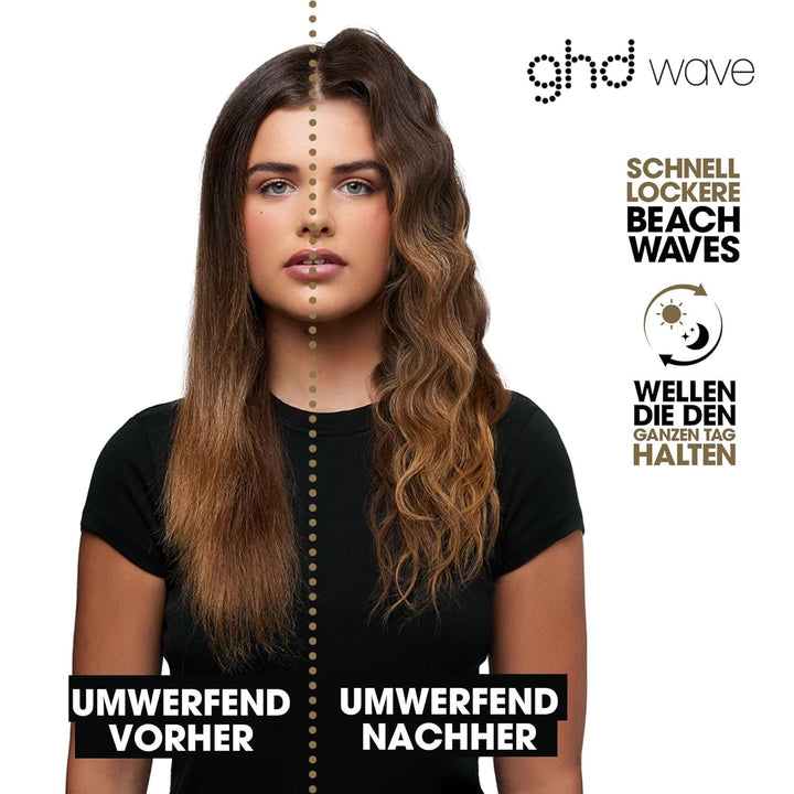 ghd triple barrel waver in schwarz – für schnelle, lockere Beach Waves, die den ganzen Tag halten, w