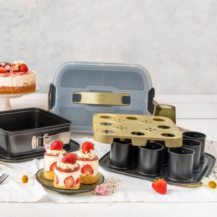 Zenker Bake, Click & Go Dessert- und Auflaufform mit Haube – 34 x 24,5 x 8 cm – Backform mit passend