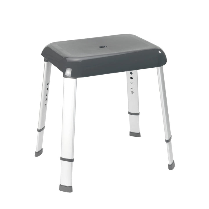 WENKO Badhocker Secura Premium - Duschhocker, bis 130 kg Tragkraft, Polypropylen, 50.5 x 42-52 x 39.