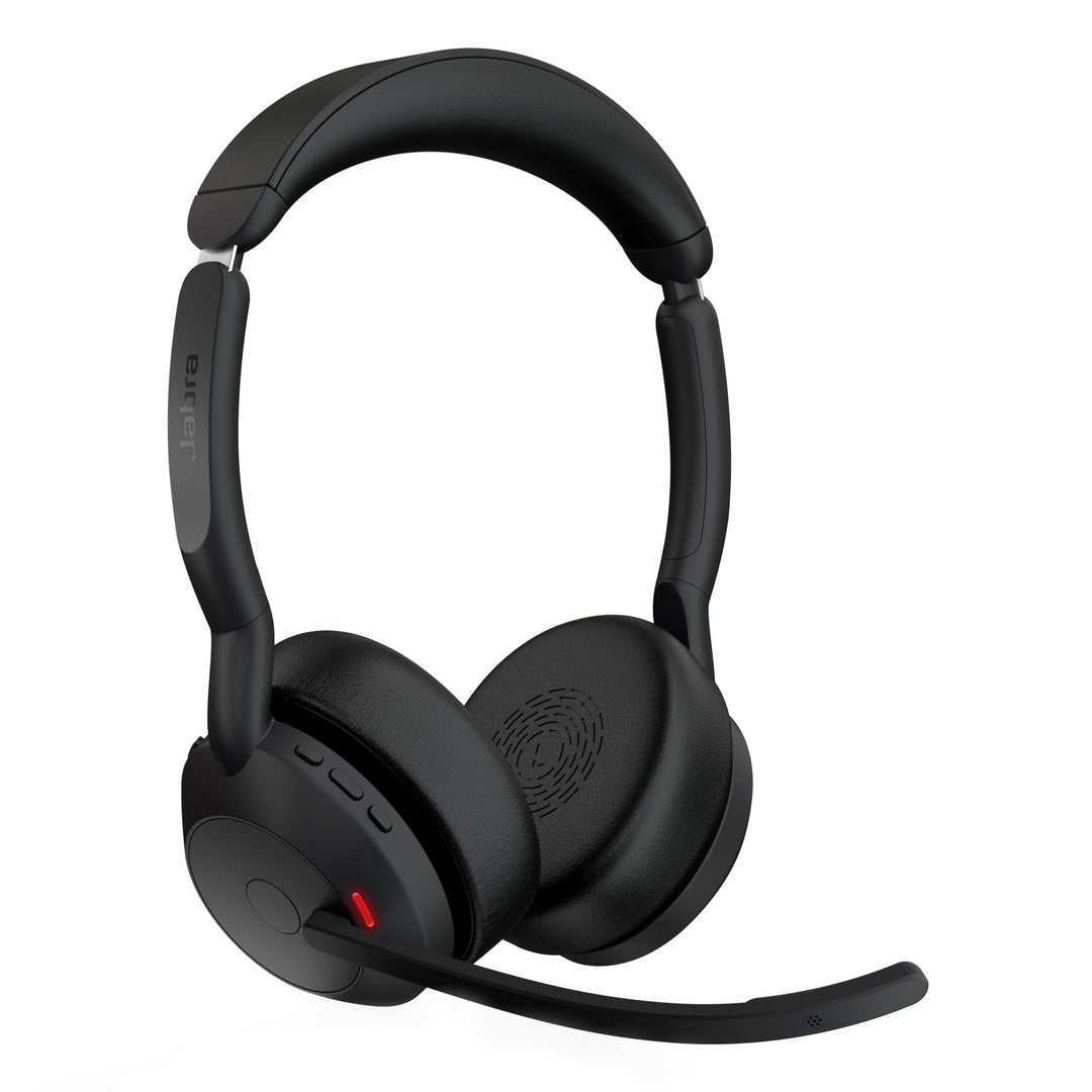 Jabra Evolve2 55 - schnurloses Stereo-Headset mit Ladestation und Jabra Air Comfort - Mikrofone mit