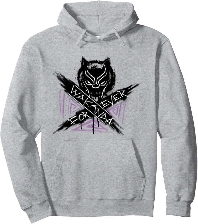 Marvel Black Panther Wakanda Forever Painted Pullover Hoodie