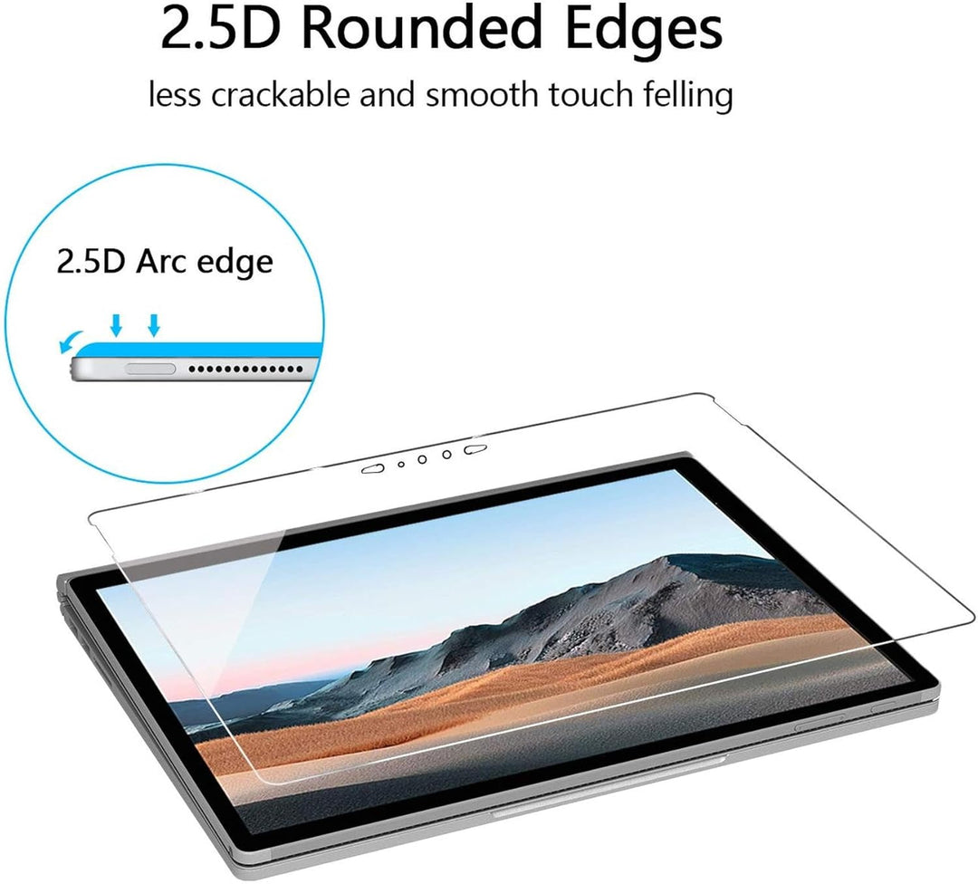 MEGOO [2 Stücke] Surface Book 3 Displayschutzfolie, präzise ausgeschnittenes gehärtetes Glas, einfac