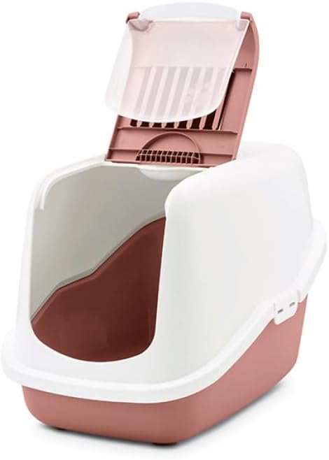 Serrano Katzenklo - Nestor Ash Rose - Katzentoilette mit klappbarer Front - Schwingtür - Aktivkohlef