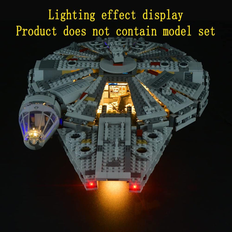 GEAMENT LED Licht-Set Kompatibel mit Lego Millennium Falcon - Beleuchtungsset für Star Wars 75105 Ba