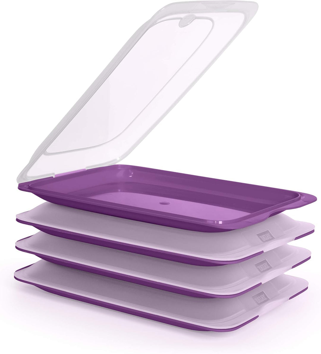 Hochwertige Aufschnitt-Boxen 4er Set platzsparend stapelbar (Stapelboxen) / Vorratsdosen-Set für Auf
