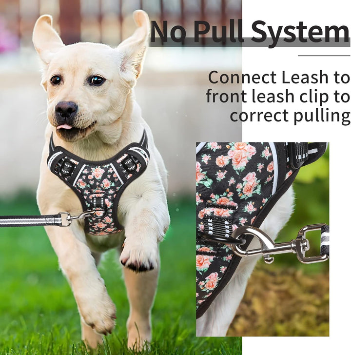 HEELE Hundegeschirr, No-Pull Hundegeschirr, Brustgeschirr für Mittelgrosse Hunde, Weich Atmungsaktiv