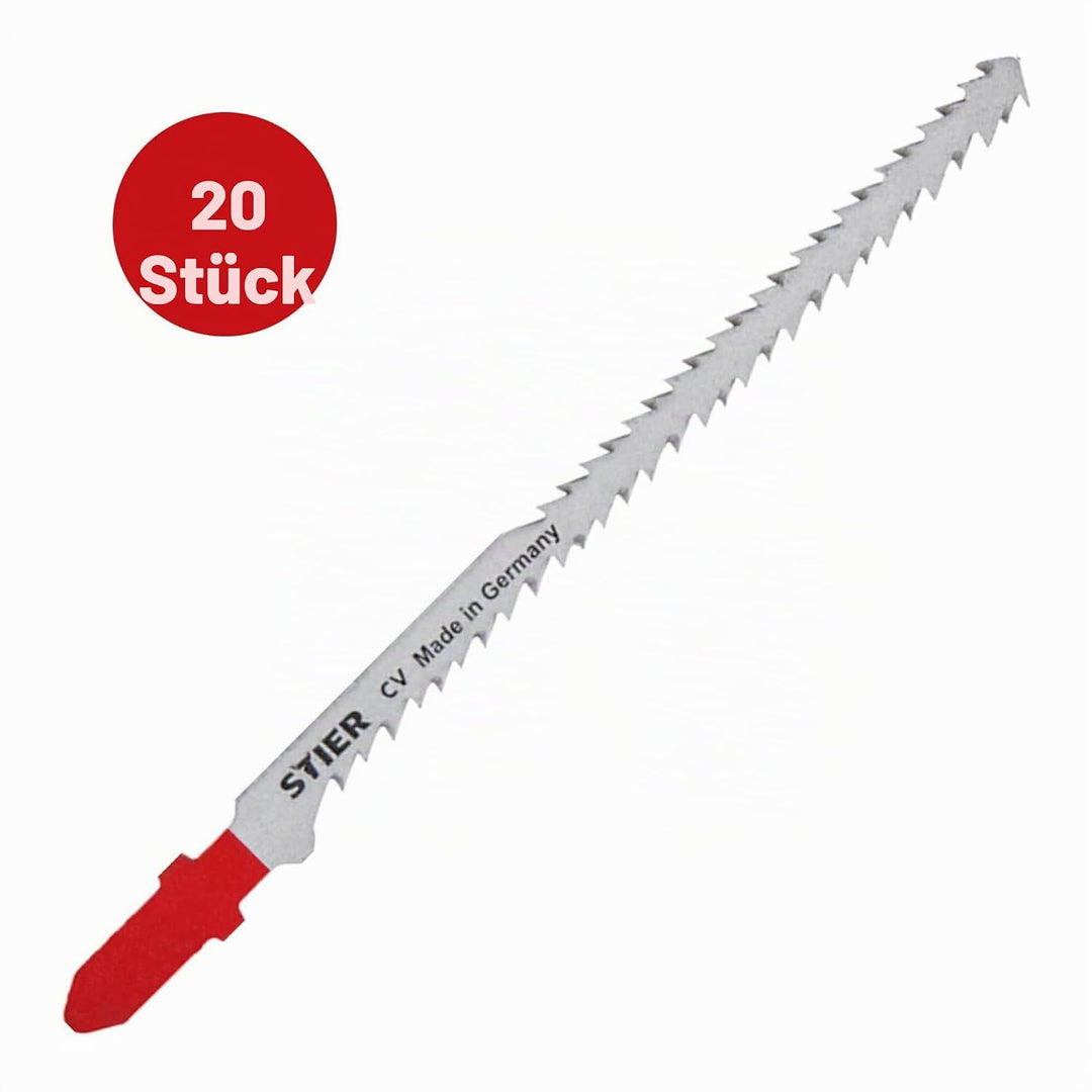 STIER Stichsägeblatt, 20 Stück, ST3182, Schnittlänge S 95 mm, Zahnteilung 2,2-3,2 mm, perfekt geeign