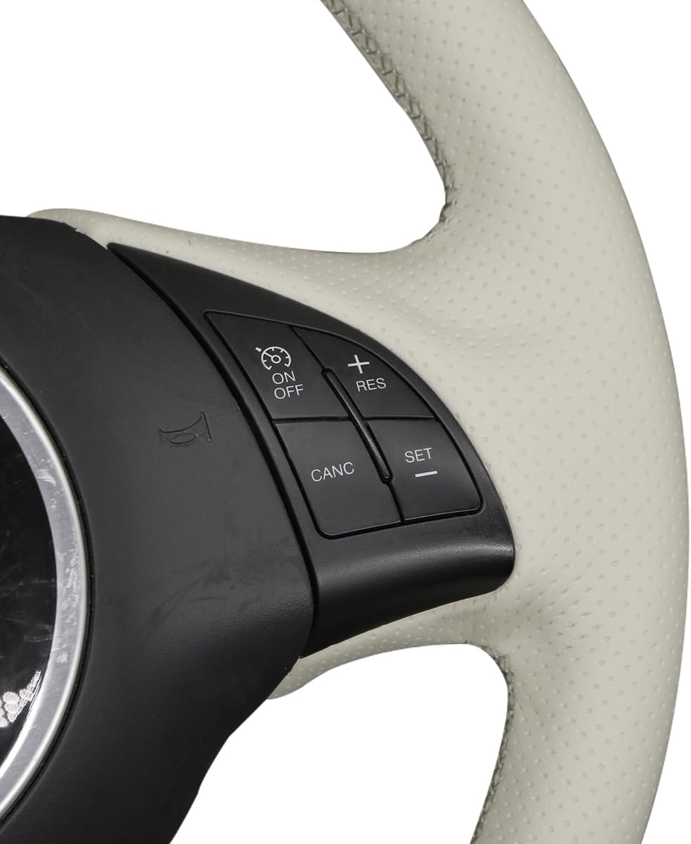 MEWANT Lenkradbezug für FIAT 500 2008-2012 DIY Hand Nähen Lenkradhülle beige microfiber leather ohne