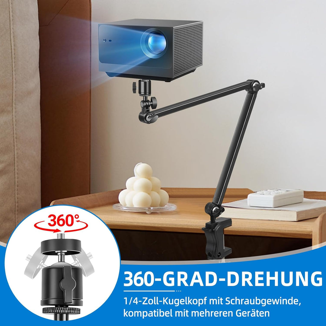 Webcam Halterung, Tischstativ Kamera mit 1/4 Zoll Gewinde, Kamera Arm für Logitech C922 C930, GoPro
