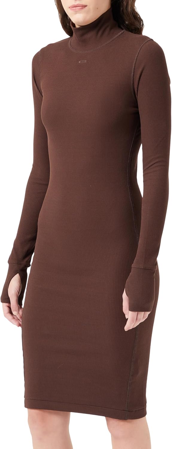 G-Star RAW Damen Slim Rib Kleid Mock Dresses XS Braun (Coffee Bean D23500-d493-d311), XS Braun (Coff