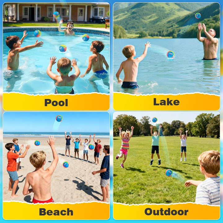 KmmiFF Wasser Sprungball, 2er-Pack Bounce Balls als Outdoor Games am Strand, See and Pool für Kinder