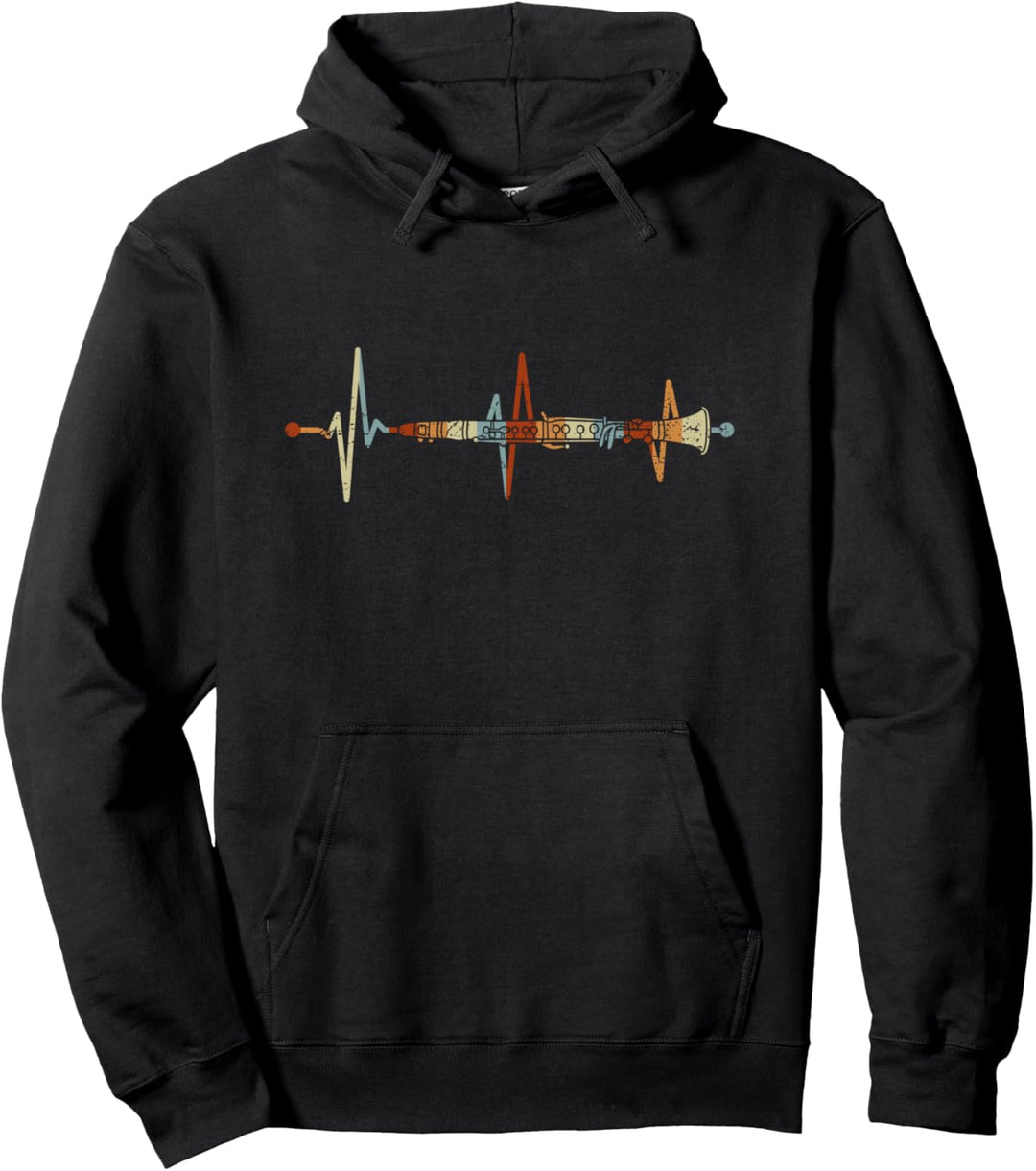 Orchester Klarinettist Herzschlag Klarinette Pullover Hoodie