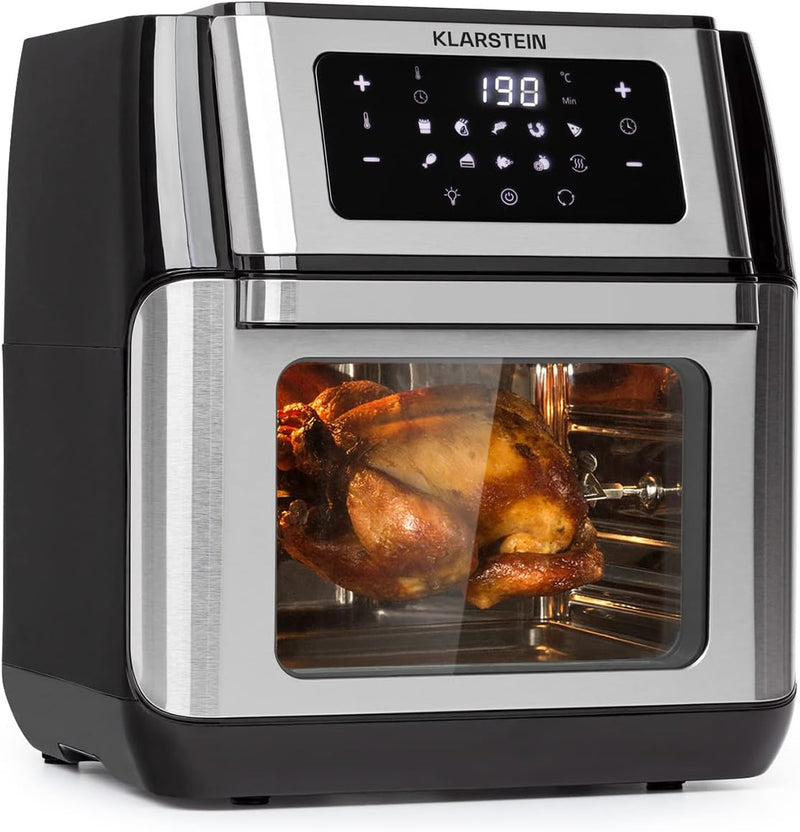 Klarstein AeroVital Fry Heissluftfritteuse,3D-heating System: 1500W,XL-Volumen: 10L, 9 Programme, Co