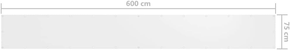 WIFESE Balkon Sichtschutz Terrasse 75x600 cm mit Ösen und Kordel Balkonbespannung Balkonschutz UV-Sc