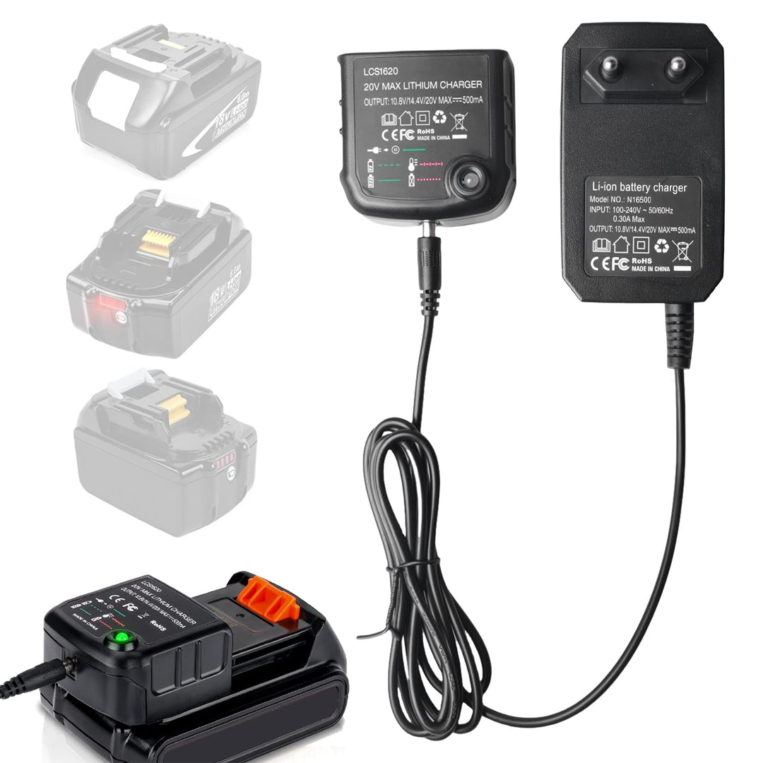 18V/20V Ladegerät Kompatibel Mit Black & Decker, Ladegerät Lithium-Akku Lithium-Ionen-Ladegerät BL20
