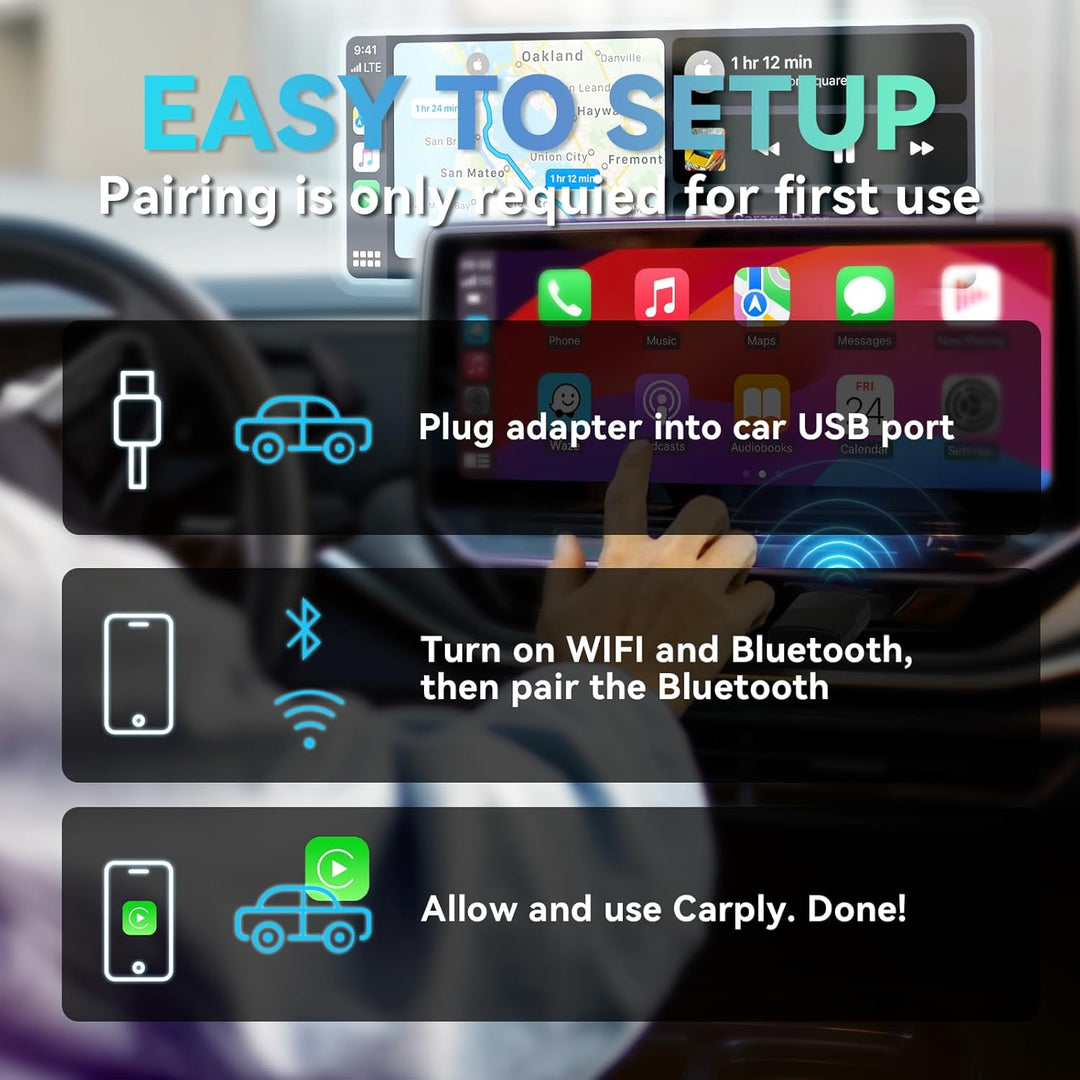 MINIX Wireless CarPlay Adapter für Apple wandelt werkseitig kabelgebundenes CarPlay in kabelloses Ca