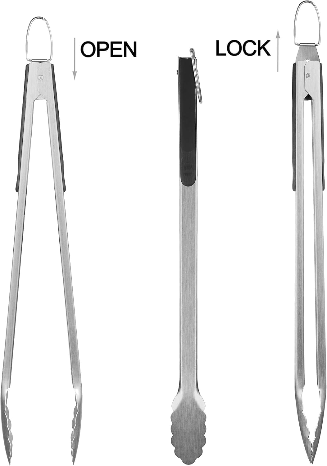 grilljoy 8-TLG Edelstahl Grillbesteck Set mit Grilltasche – Hochwertiges Grillzange Set für Garten &