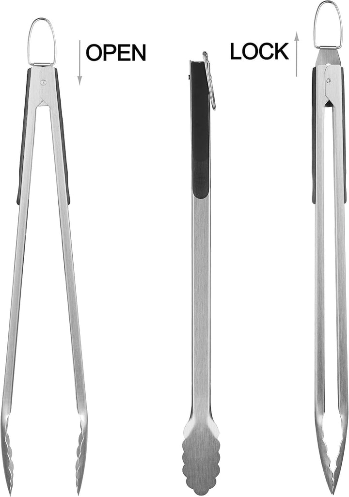 grilljoy 8-TLG Edelstahl Grillbesteck Set mit Grilltasche – Hochwertiges Grillzange Set für Garten &
