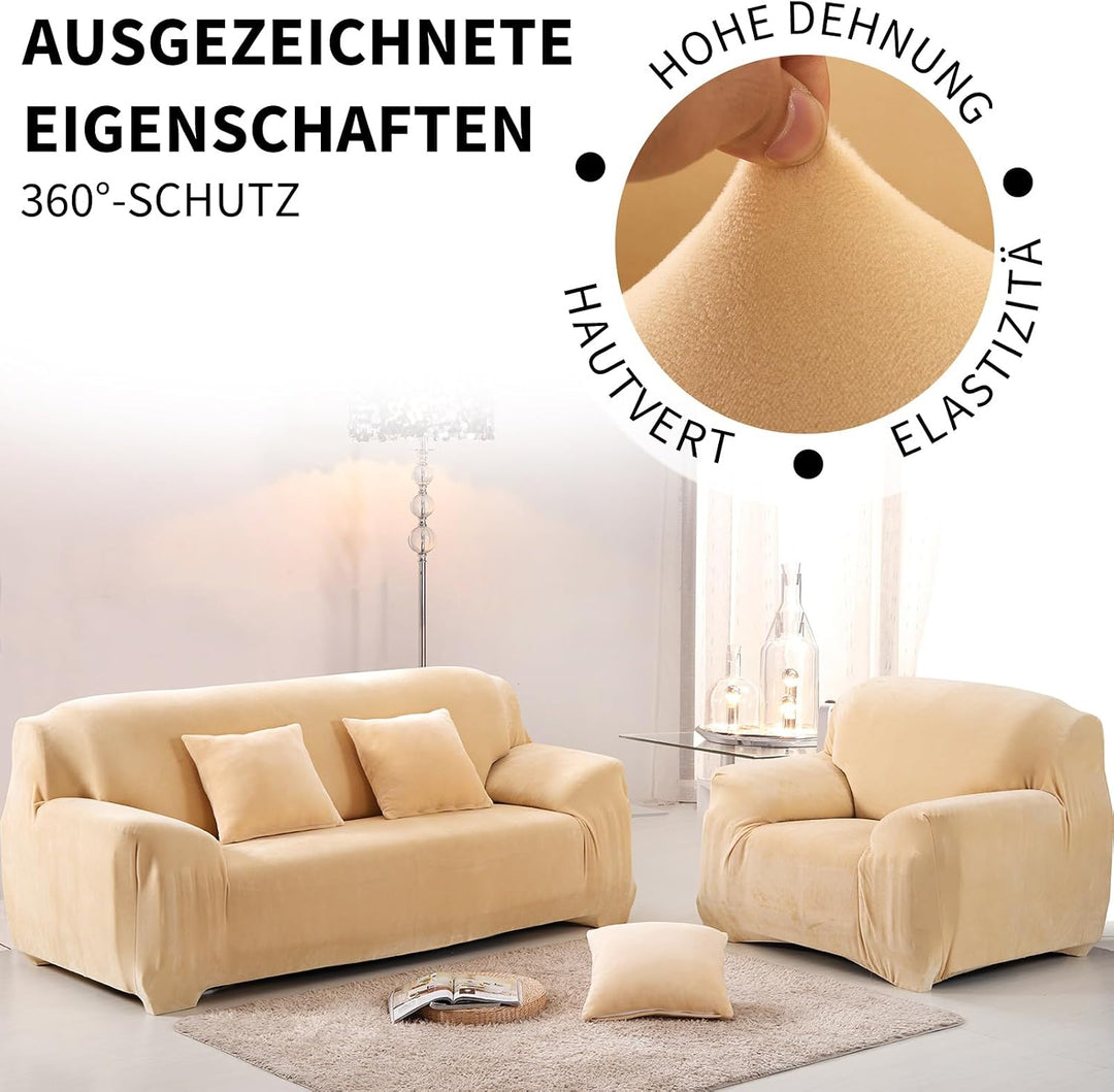 PETCUTE Sesselbezüge Elastische Sesselbezüge Dicke Sofabezüge Sofabezüge Sahne 1 Sitzer Sahne, 1 Sit