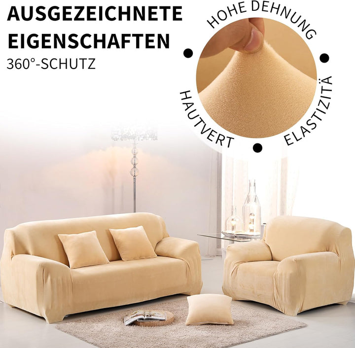 PETCUTE Sesselbezüge Elastische Sesselbezüge Dicke Sofabezüge Sofabezüge Sahne 1 Sitzer Sahne, 1 Sit