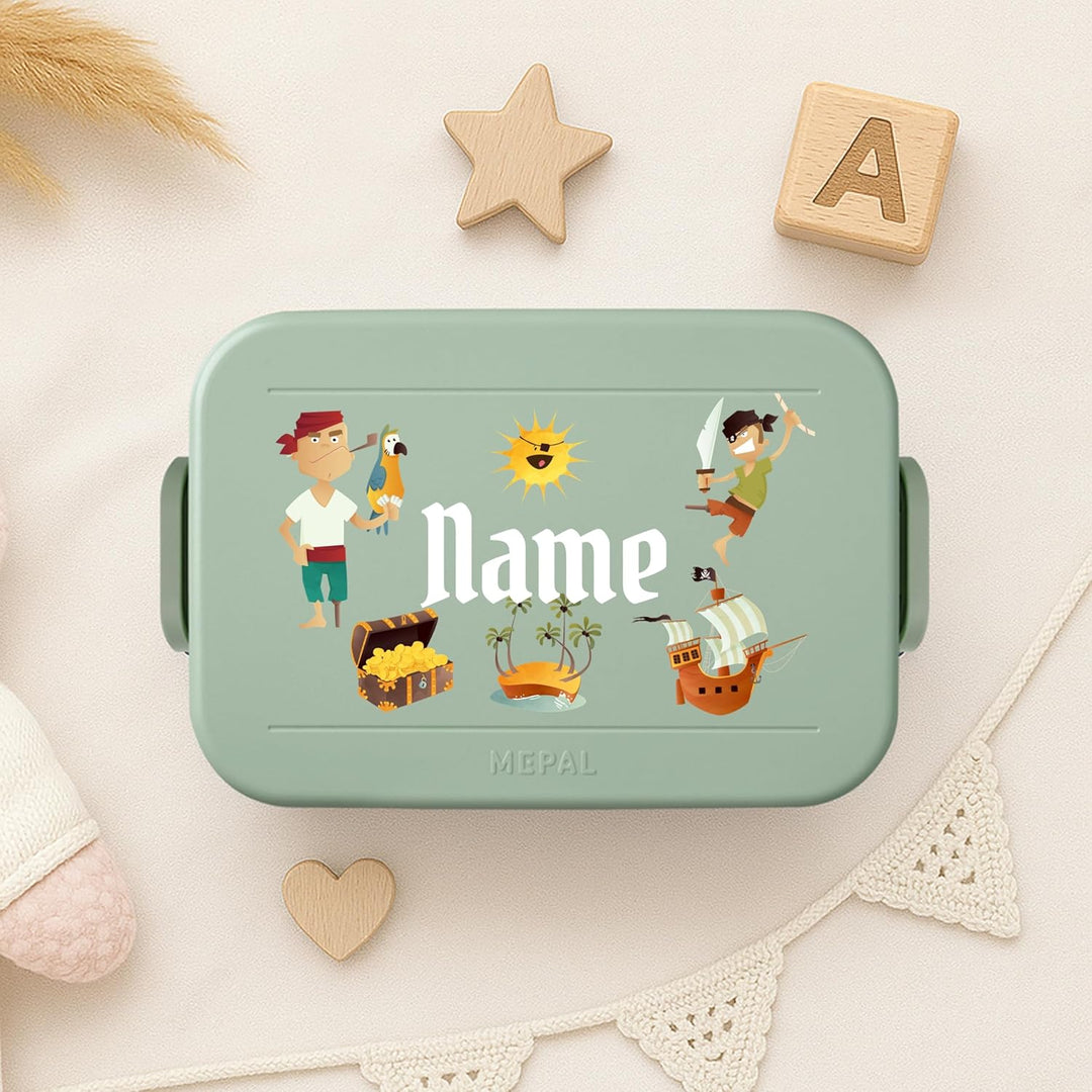 printplanet® Personalisierbare Brotdose „Layout Piraten“ – Lunchbox/Bento Box von Mepal – mit eigene