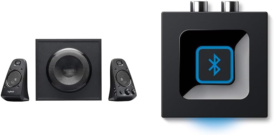 Logitech Z623 Soundsysteme 2.1 Stereo-Lautsprecher THX (mit Subwoofer) schwarz + Logitech Bluetooth