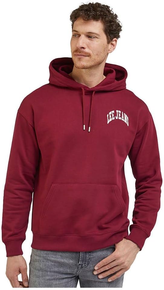 Lee Herren Varsity Hoodie Hooded Sweatshirt XL Rosa, XL Rosa