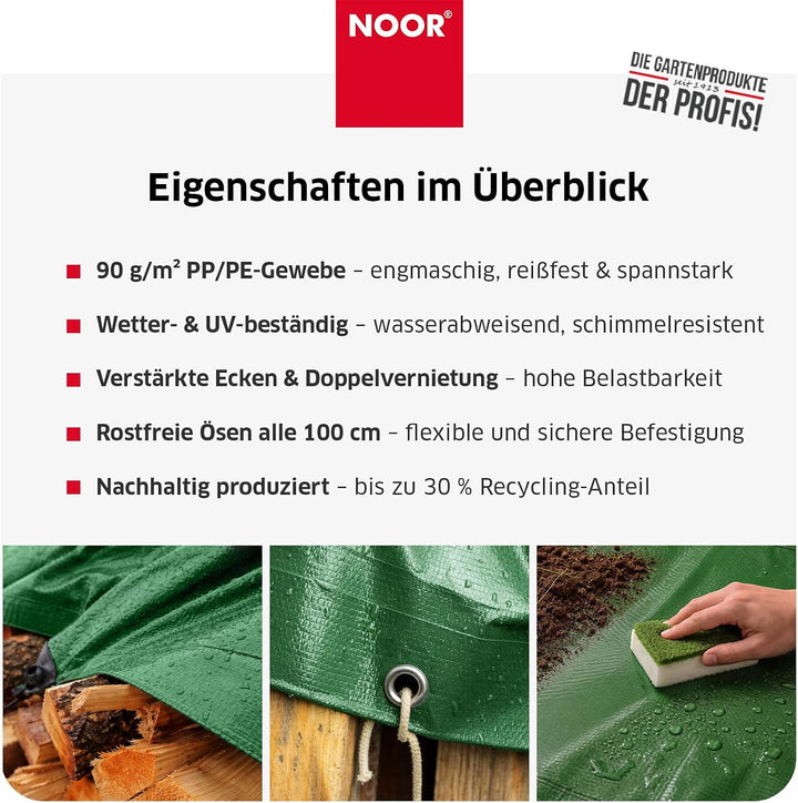 NOOR Abdeckplane Easy 90g/m² I 600 x 800 cm I Allzweckplane für Schutz vor Witterung I Ideal geeigne