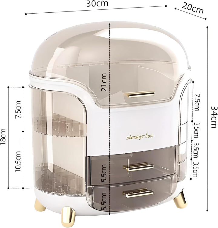 Kousee Schminktisch Organizer, Kosmetik Organizer mit Schubladen,Grosse Make-up Aufbewahrung & Skinc