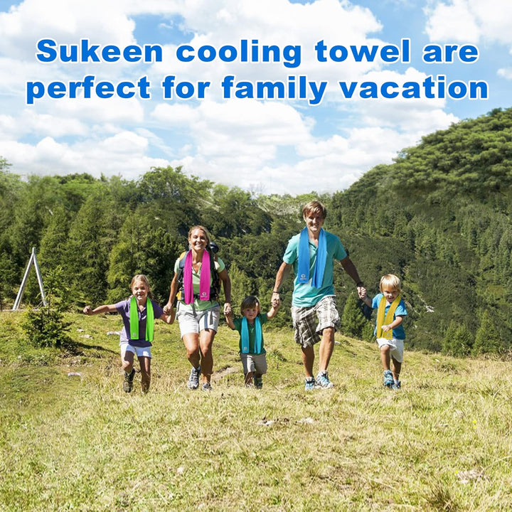 Sukeen Kühlendes Handtuch, 4er Set Kühlhandtuch Cool Towel, Gym Handtuch, Eishandtuch Kühltuch Hals,