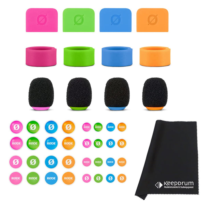 RØDE Colors 2 Identifikations-Set für Wireless GO und Lavalier-Mikrofone + keepdrum Mikrofasertuch